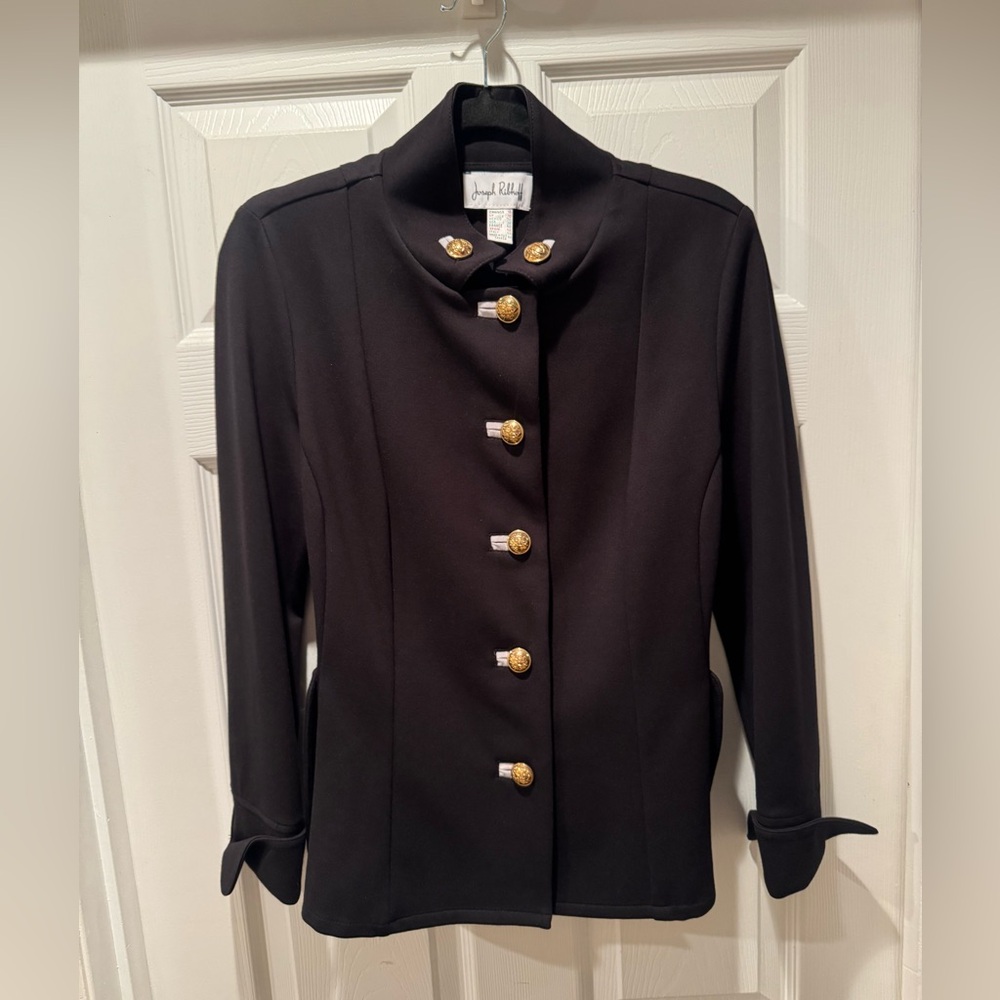 Jospeh Ribkoff Black Military Style Jacket, Women’s Size 10, Notched Collar